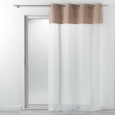 Livetti Vitrage gordijnen voor gordijnroede kant en klaar 140x240 cm - Bruin Wit