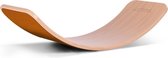 Wobbel Original Roest ( bruin) - Blank gelakt houten balance board van 90 cm met bruin wolvilt