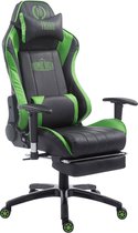 CLP Shift Bureaustoel - Kunstleer zwart/groen met voetensteun
