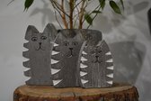 Handgemaakte Set Van 3 Katten - Decoratie Woonkamer - accessoires Inrichting