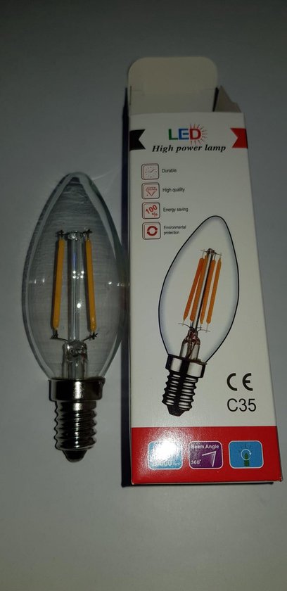 E14 led lamp in vorm van afgerond vlammetje 2watt kleur warm wit | bol.com