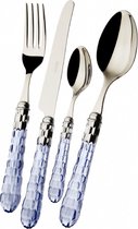 Casa Bugatti cutlery set 24pcs - Cristallo blue - chromed metal ring