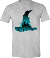 HARRY POTTERORTING HAT SILHOUETTE MEN T-SHIRT - HEATHER GREY