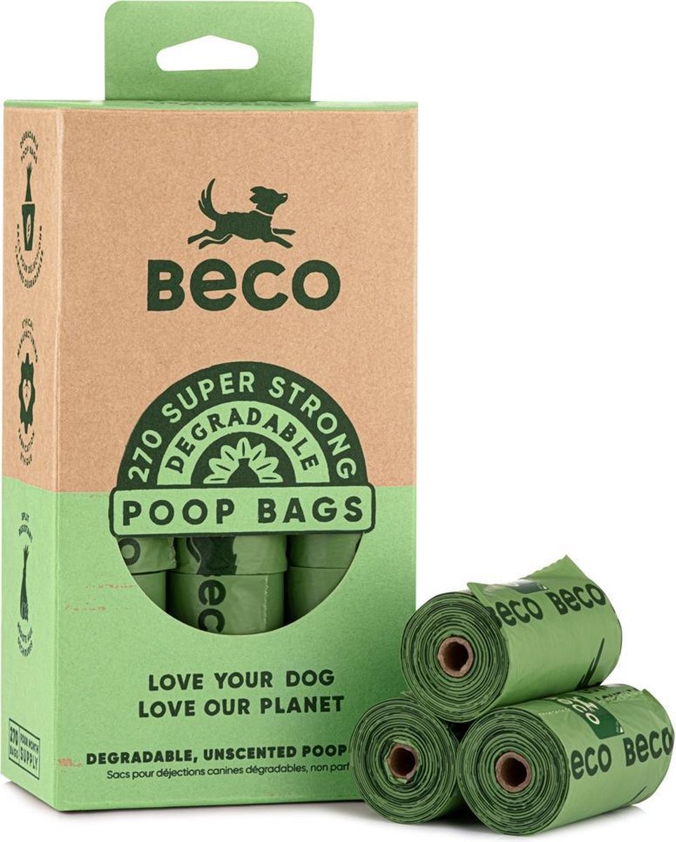 Beco Pets Afbreekbare Hondenpoepzakjes - 270 stuks (18 x 15)