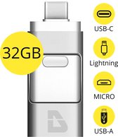 Douxe USB Stick - 32GB - Voor iPhone / iOS / Android / Windows 32GB - Flash Drive 4 In 1