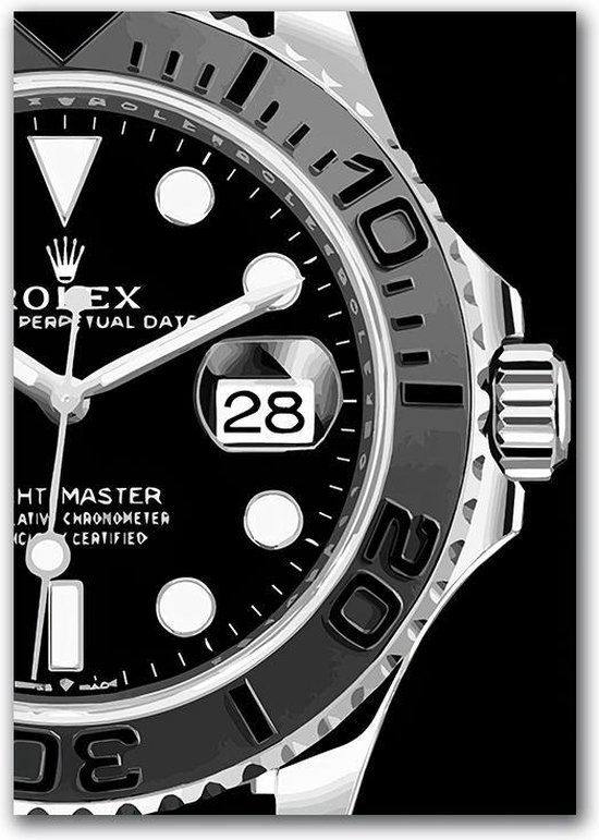 bol com canvas experts schilderij doek met exclusief rolex horloge zwart maat 60x90cm alleen