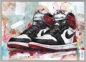 Nike Air Jordan 1 Retro High ‘Black Toe’ Painting (reproduction) 71x51cm