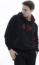 SCR. Fayo - Warme Heren Hoodie - Sweater met capuchon - Zwart - Maat S
