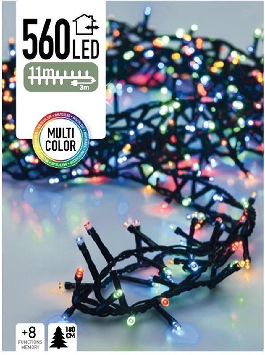 Micro Cluster Kerstverlichting 560 LED's 11m Multicolor - Lichtsnoer Kerst - It's All About Christmas™