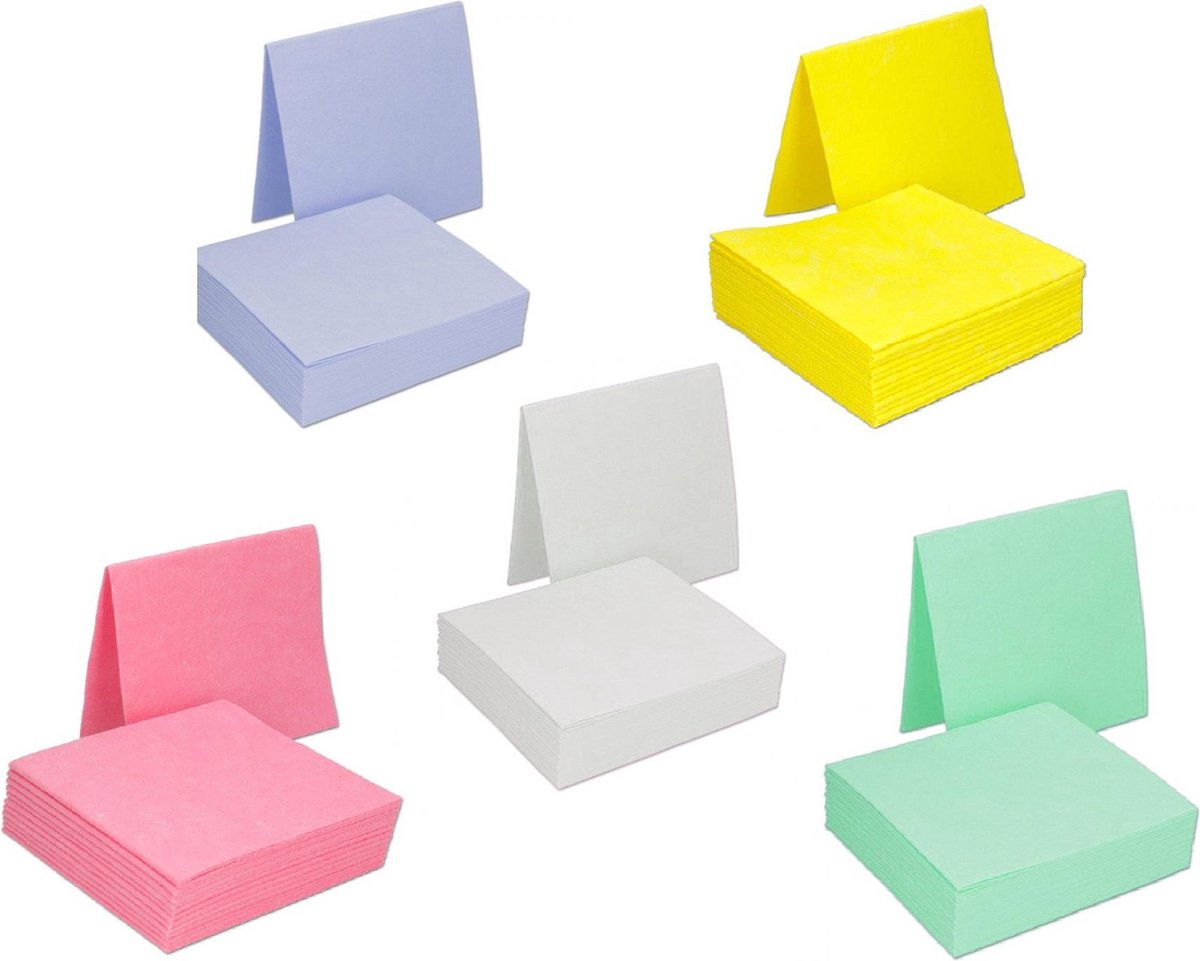 MAUS 50 stuks sopdoeken vaatdoekjes 5 kleuren mix viscose Vaatdoeken 5x10 - geel roze blauw groen wit