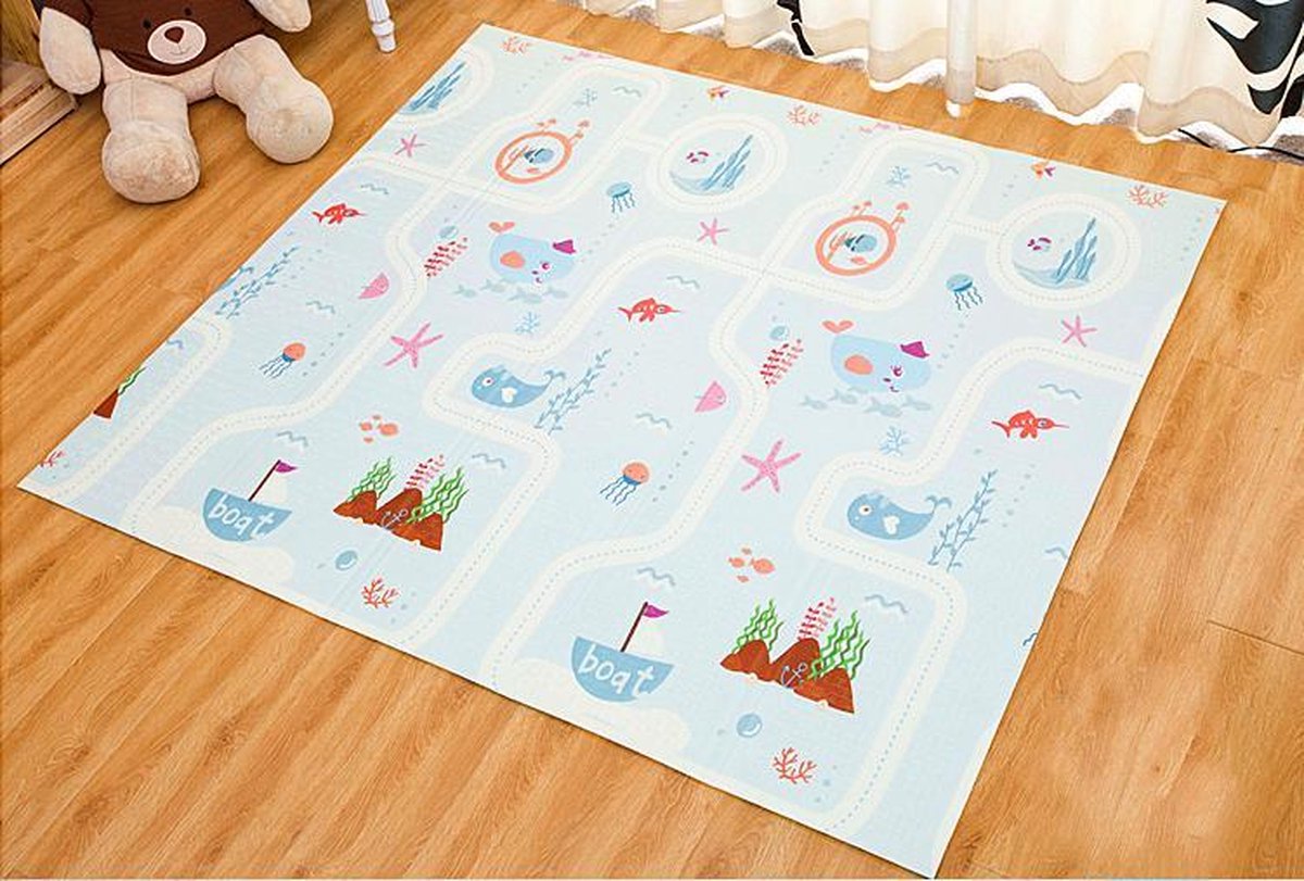 Grand Tapis de Jeu pour Bébé, 150x200x1cm, Animaux du Monde, Epais