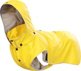 Rukka Pets Stream Raincoat - Trendy gele hondenregenjas - Opening voor riem of harnas - Afneembare capuchon - In 11 maten - Maat 25