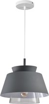 QUVIO Hanglamp modern / Plafondlamp / Sfeerlamp / Leeslamp / Eettafellamp / Verlichting / Slaapkamer lamp / Slaapkamer verlichting / Keukenverlichting / Keukenlamp - Dubbele kap van metaal en