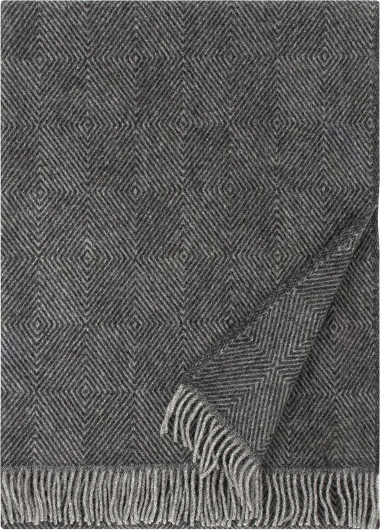 Lapuan Kankurit MARIA - Wollen Plaid – Bruin met witte franjes – 130x180