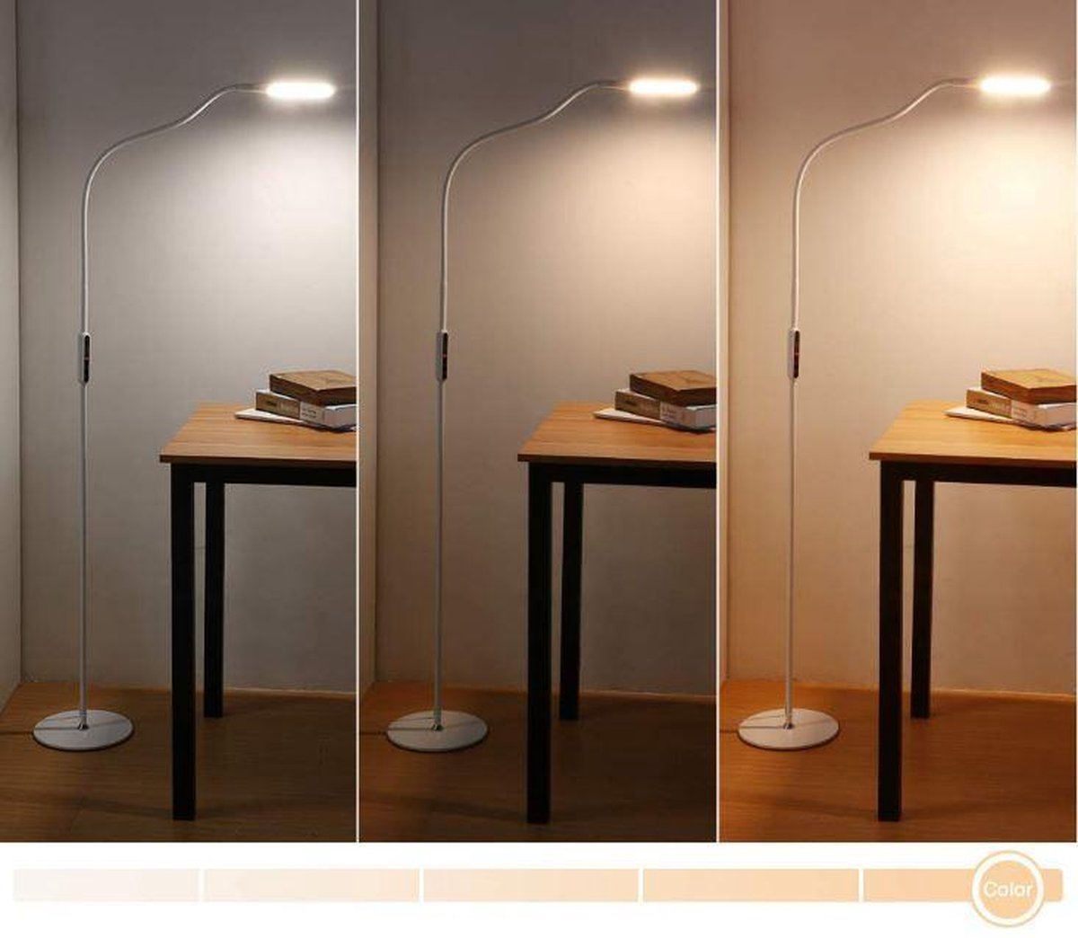 9W Lampadaire LED, Lampadaire sur Pied Salon, Télécommande, avec Luminosité  Réglable, col de cygne D'angle Lampe