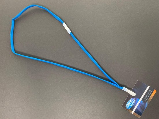 Foto: Keycord met plastic j clip blauw