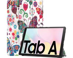 Hoes - Geschikt voor Samsung Galaxy Tab A7 (2020) - Dun & Stevig - Trifold Bookcase - Hard Cover - Hardcover Book Case - Tablet Hoesje - Vlinders