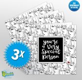 3x Muziekwenskaart - Special Person – zelf opneembaar – 60 seconden – 21x21cm – hoge kwaliteit – inclusief envelop