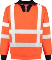 EM Traffic Zip sweater met col RWS - Fluor oranje - maat XS