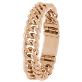 Lucardi - Stalen roseplated schakelarmband