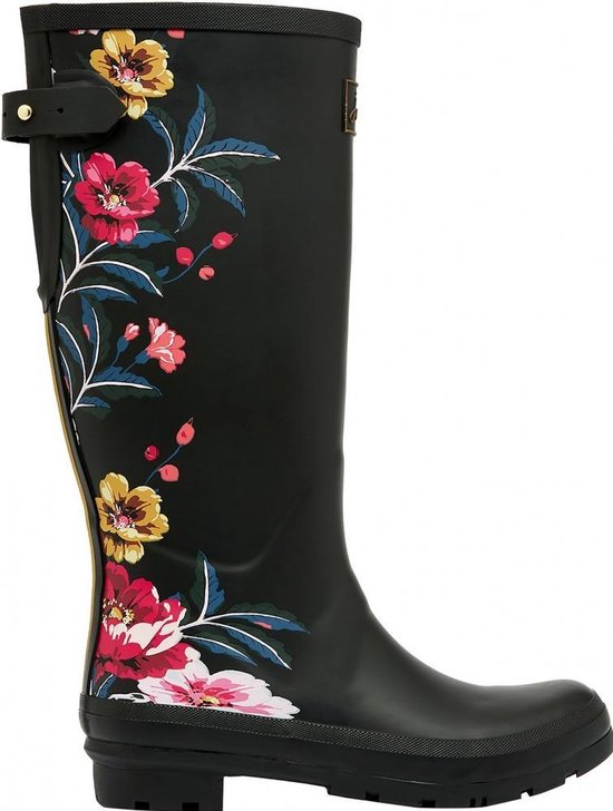 Zwart met bloemen hoge regenlaars van Joules 36 Zwart met bloemen hoge regenlaars van Joules 36