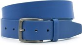 Leren jeans riem kobalt blauw 4 cm breed - Kobalt - Sportief - Echt Leer - Taille: 100cm - Totale lengte riem: 115cm