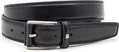 Sjieke zwarte heren riem 3.2 cm breed - Zwart - Casual - Echt Leer - Taille: 100cm - Totale lengte riem: 115cm