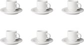 Mammoet Budgetline set 6 Kop + schotel 14 cl 13.5 cm Wit Porselein 506946