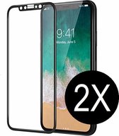 iPhone X / 10  full cover zwart screenprotector glas – Glasplaatje Tempered glass bescherming voor iPhone X en 10 – 2 stuks