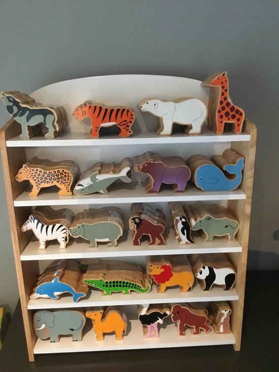 Set van 3 handgeschilderde houten dieren - verpakt in mooie geschenkzak