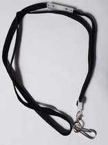 Lanyard - Keycord - Keykoord - Sleutelkoord - badgehouder - pashouder - neklint - 50cm - Met klem -  Met breakaway sluiting - Zwart