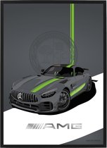 Mercedes AMG Pro op Poster - 50 x 70cm - Auto Poster Kinderkamer / Slaapkamer / Kantoor