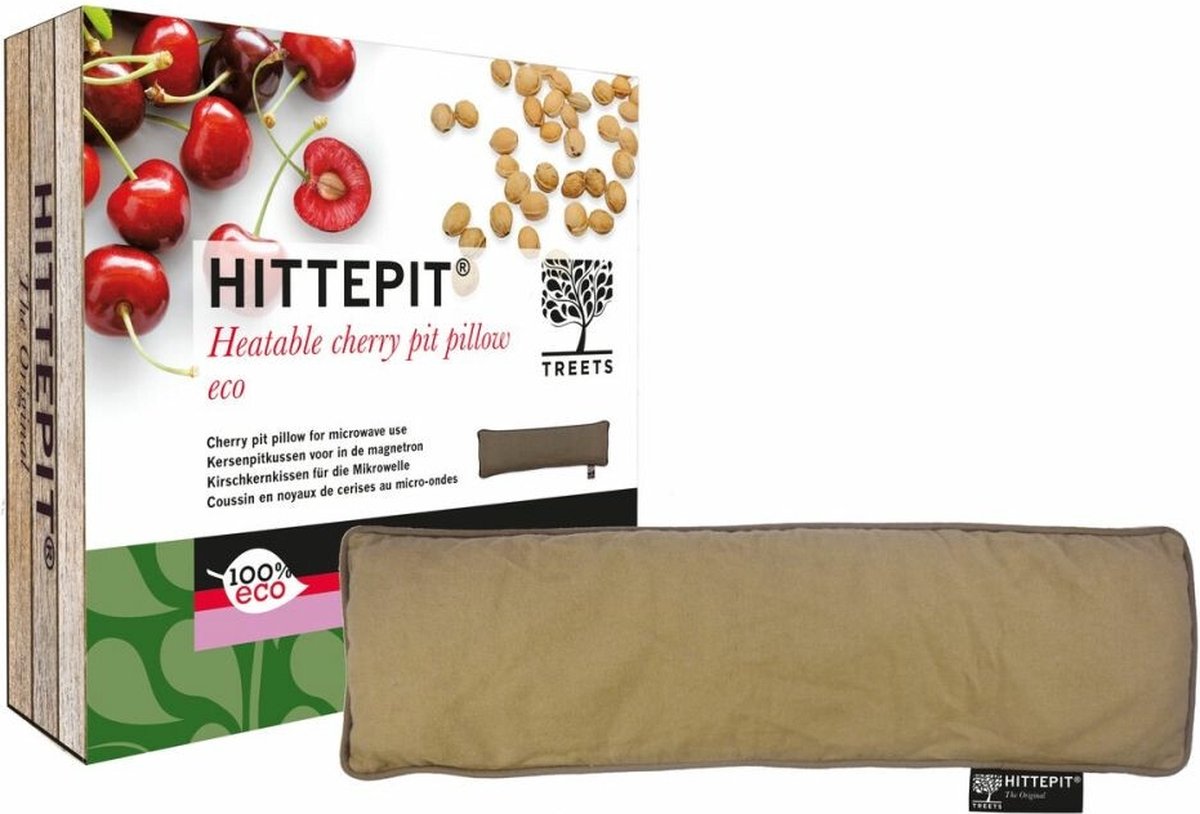 Goedkoopste Treets Hittepit Eco kersenpitkussen - Langwerpig - Bruin