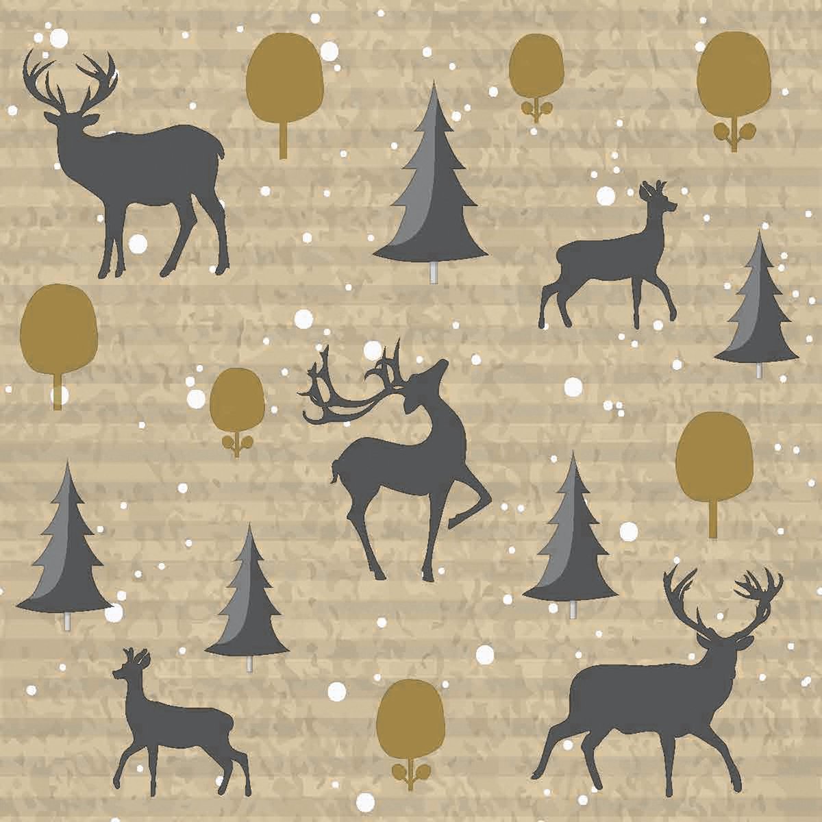 Duni Servetten Deer Forest 3-laags 24 X 24 Cm Bruin 20 Stuks