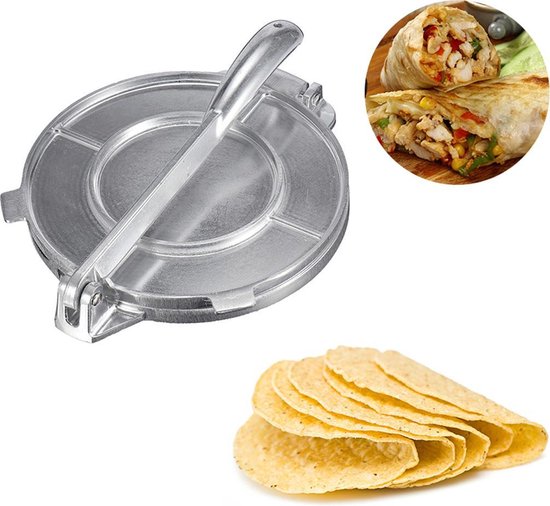Topyond Aluminum Alloy Presa Pan Tortilla Maker,Tortilla Press,Roti Maker, Empanada Press,Maquina Para Hacer Tortillas De Maiz,Cast Iron Tortilla Press,Gray