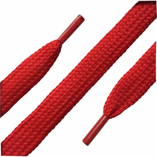 1 paar rode sportveters - platgeweven - 150 cm - voor sneakers en gymschoenen - 2 veters - rood