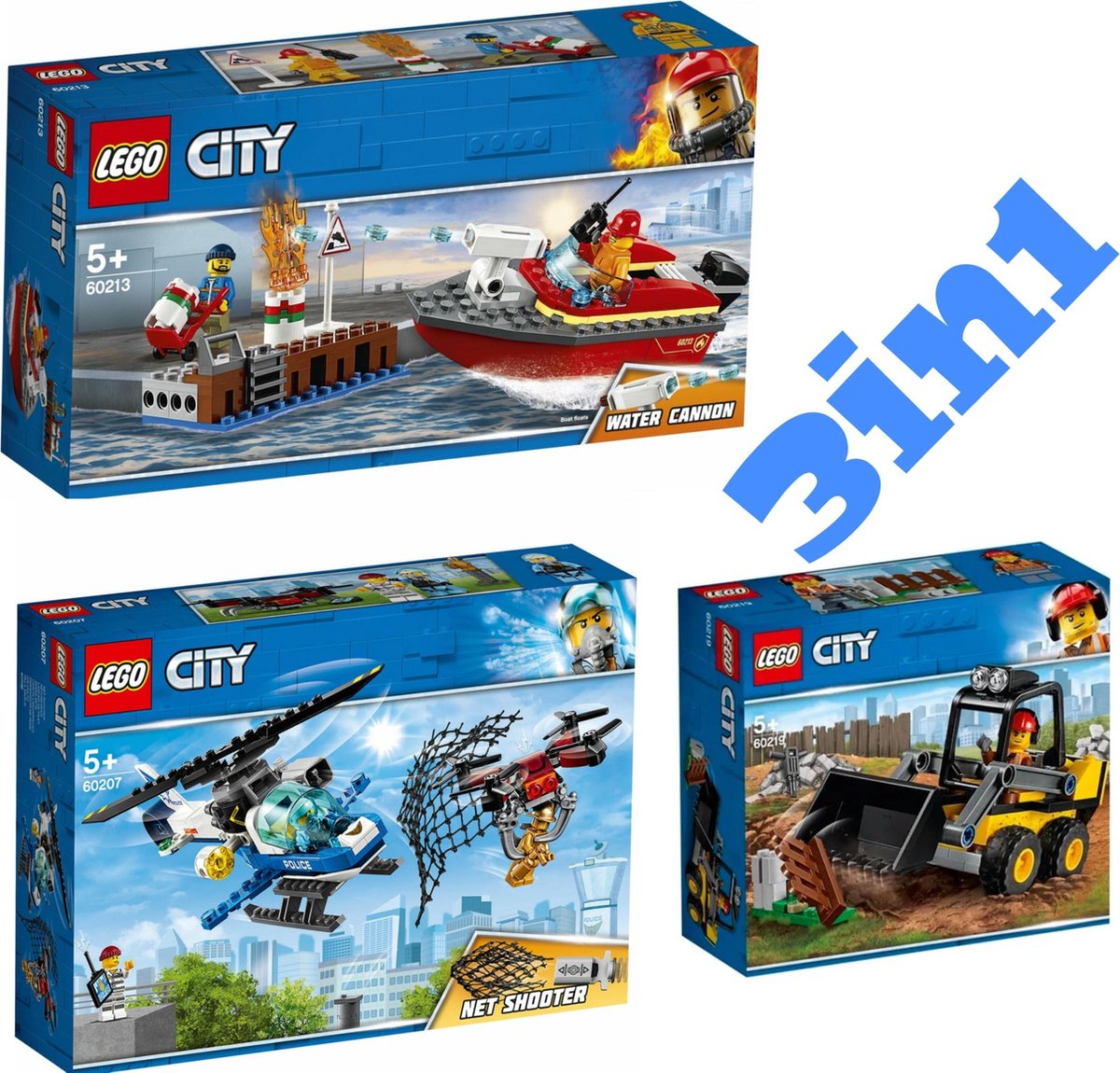 60213 60219  New Sealed Lego City 3 in 1 Bundle Pack 66643 60207 