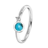 Lucardi Ringen - Stalen ring met hanger turquoise