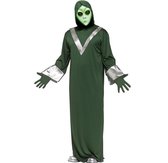 Area 51 kostuum  met masker one size - alien space pak groen ufo