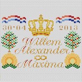 Tegel kroning Koning Willem-Alexander en Koningin Maxima 2013 Aida telpakket Pako