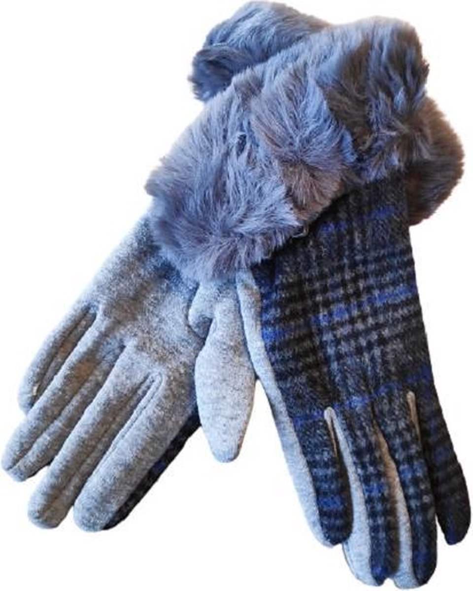 Handschoenen dames schotse ruit