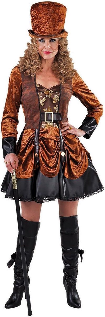 Magic Design Verkleedjurk Steampunk Dames Polyester Bruin Mt S