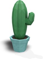 3D Papercraft-Kit Cactus - donker groen / licht blauw | doe het zelf pakket