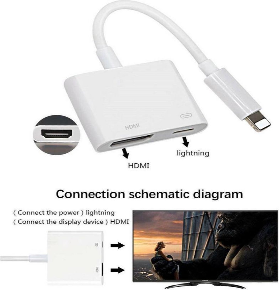 Adaptateur AV Digital Sounix Lightning pour iPhone, iPad, adaptateur iPod  vers 1080P HDMI