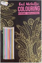 Metallic kleurboek met kleurpotloden (8) | Kleurboek voor volwassen ''Bloemen''| Kleurboek voor volwassenen | Tekenen | Kleuren voor volwassenen boeken | Foil metallic | Metallic k