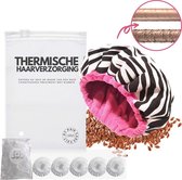 Hair Care Cult ® - Thermische Haarverzorgingskap - Heat Cap - Hot Head - Deep Conditioning - Herstelt Droog en Beschadigd Haar - Inc. Plastic Douchemuts - Draadloos - Lijnzaad