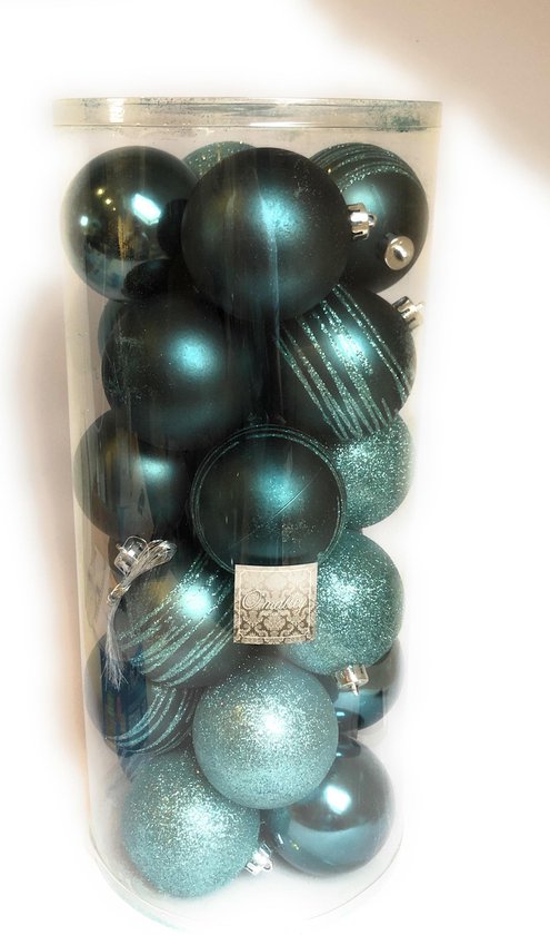 De vreemdeling Schepsel geestelijke gezondheid Kerstballen 24 stuks - Kerstballen - Turquoise - Glanzend - Mat - Glitter -  Disco -... | bol.com