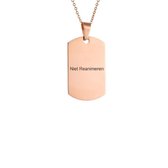 Gegraveerde Niet Reanimeren Ketting - Niet Reanimeren Penning - Do Not Resuscitate - Gegraveerd - Identiteitsplaatje - Dog Tag - Herkenningsplaatje - Roestvrij Staal - RVS - Verste