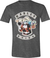 DC Comics - Harley Quinn Patch Mannen T-Shirt - Grijs - L