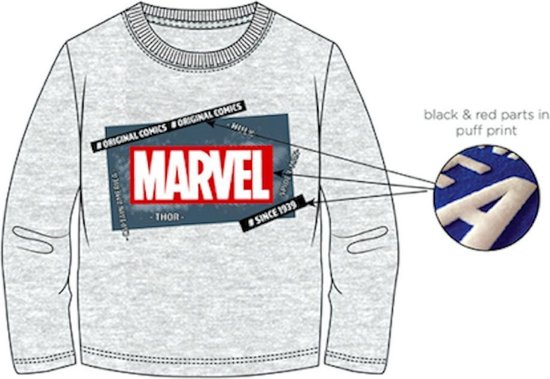 Marvel Comics t-shirt - grijs - Maat 140 / 10 jaar